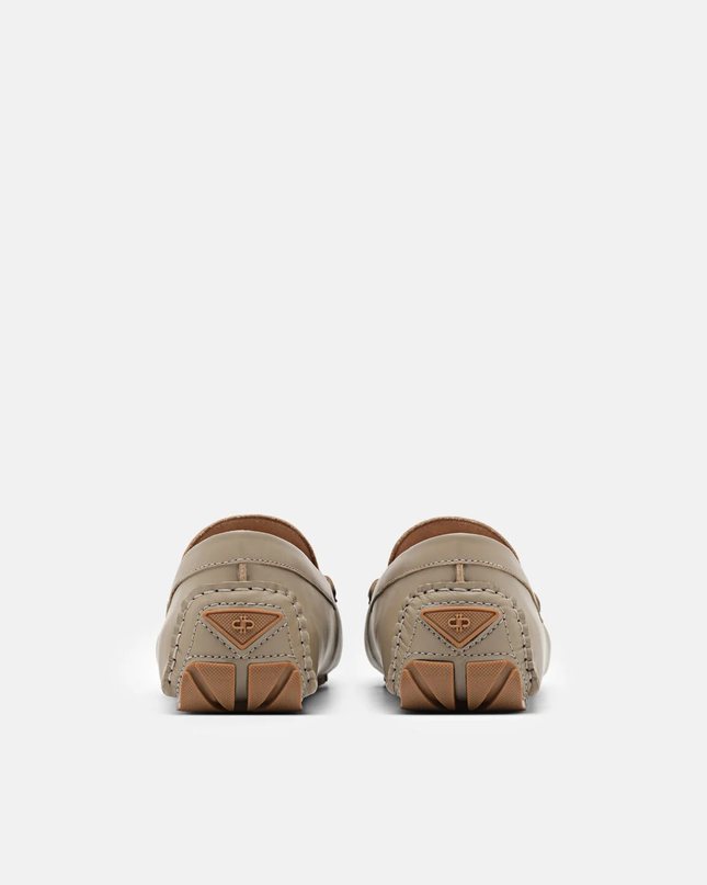 Leather Penny Driving Shoes - Taupe