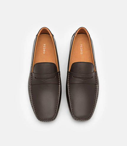 Leather Penny Driving Shoes - Dark Brown