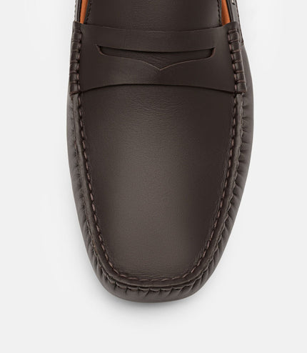 Leather Penny Driving Shoes - Dark Brown