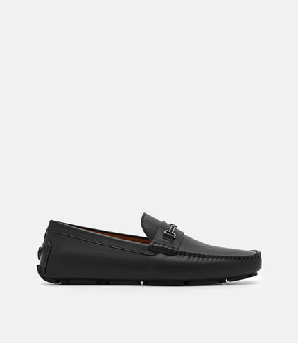 Alistair Leather Horsebit Driving Shoes - Black