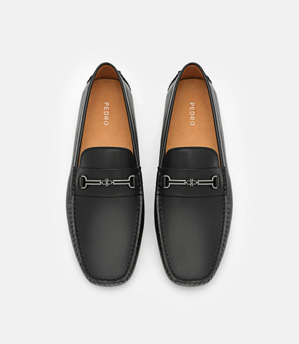 Alistair Leather Horsebit Driving Shoes - Black