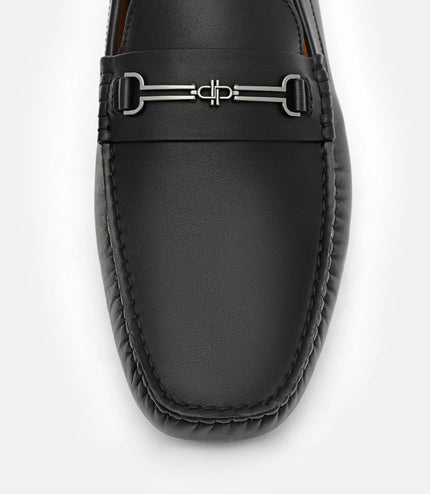 Alistair Leather Horsebit Driving Shoes - Black