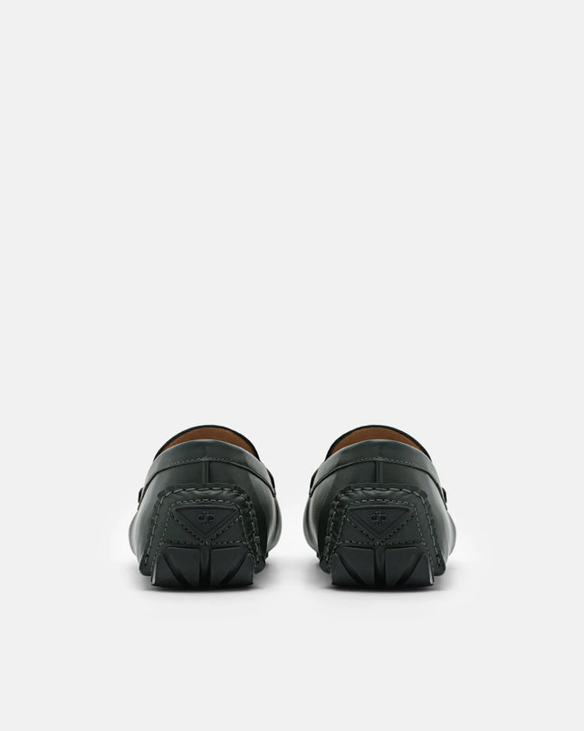 Alistair Leather Horsebit Driving Shoes - Dark Green