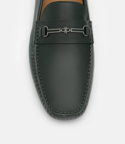 Alistair Leather Horsebit Driving Shoes - Dark Green