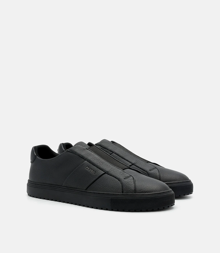 Leather Court Sneakers - Black