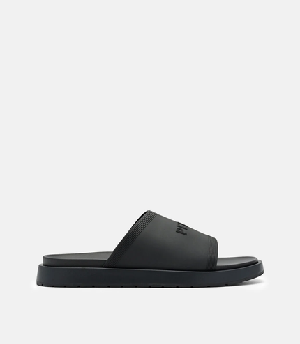 Rubber Slide Sandals - Black