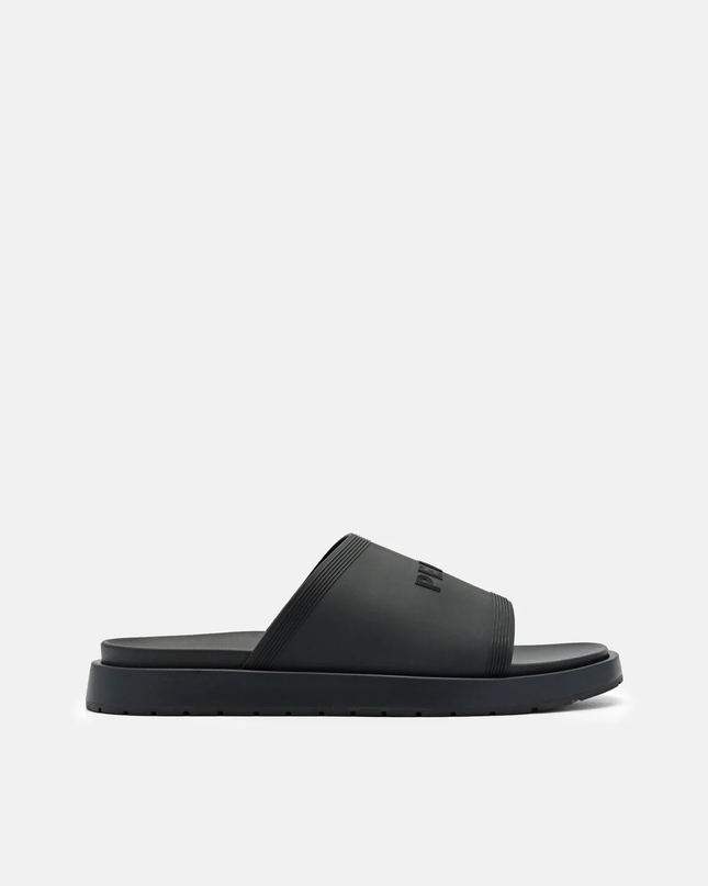 Rubber Slide Sandals - Black