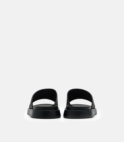Rubber Slide Sandals - Black