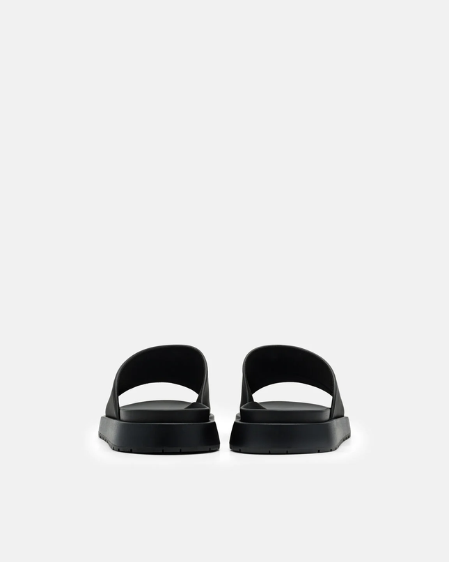 Rubber Slide Sandals - Black