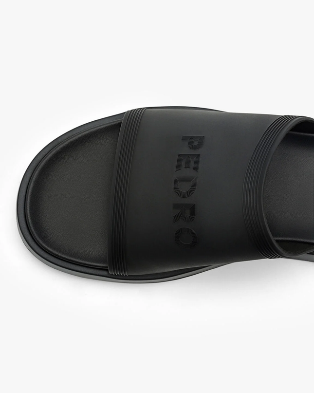 Rubber Slide Sandals - Black