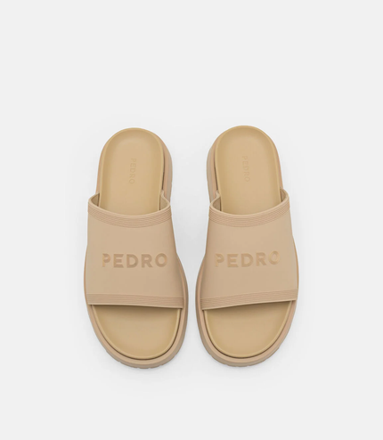 Rubber Slide Sandals - Sand