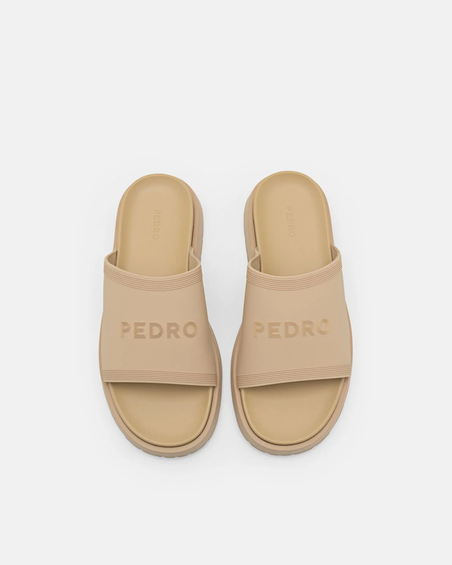 Rubber Slide Sandals - Sand