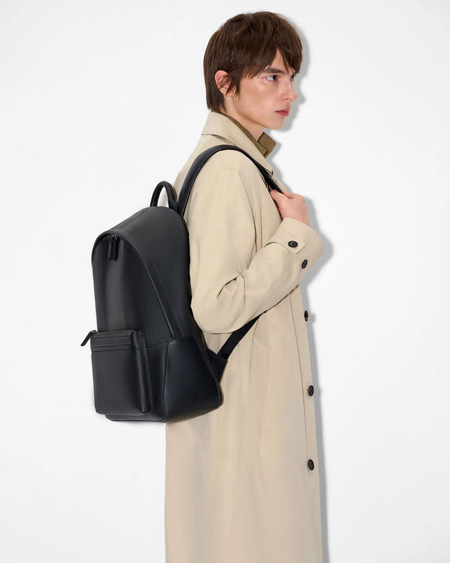 James Leather Backpack - Black