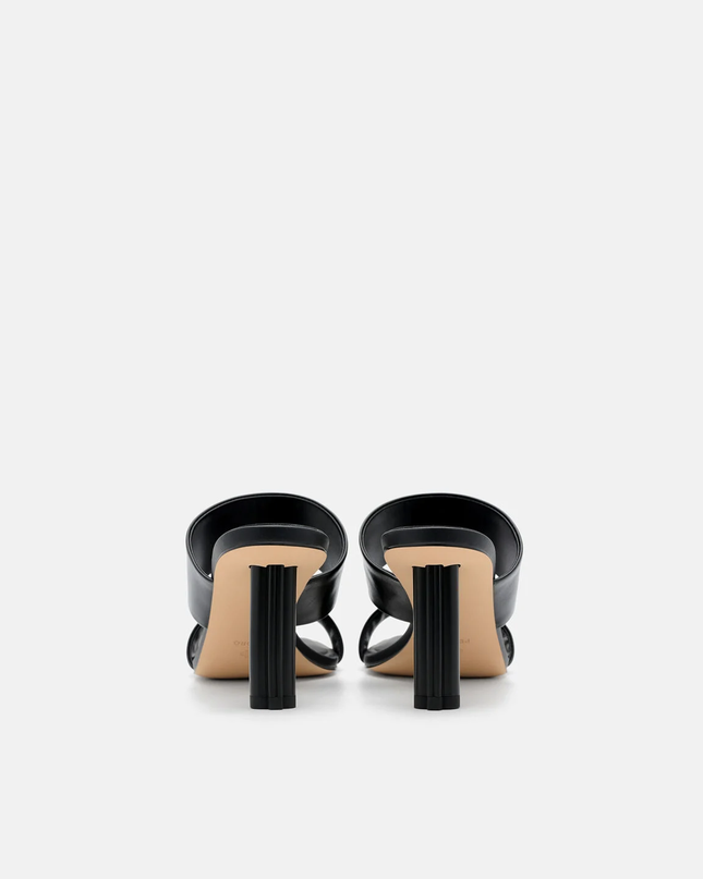 Leather Heel Sandals - Black