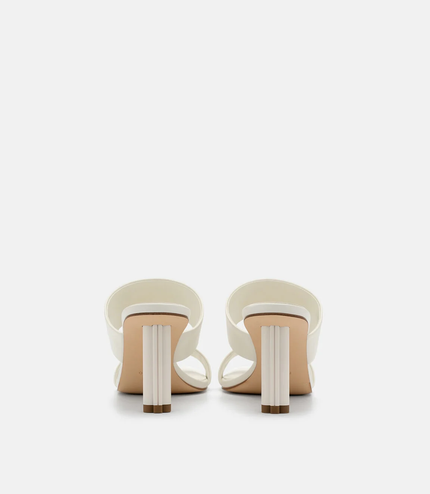 Leather Heel Sandals - Chalk