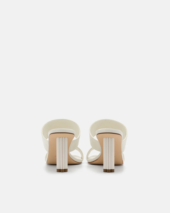 Leather Heel Sandals - Chalk