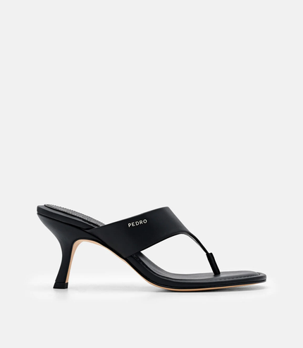 Thong Heel Sandals - Black
