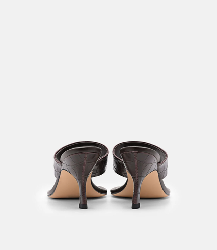 Thong Heel Sandals - Dark Brown
