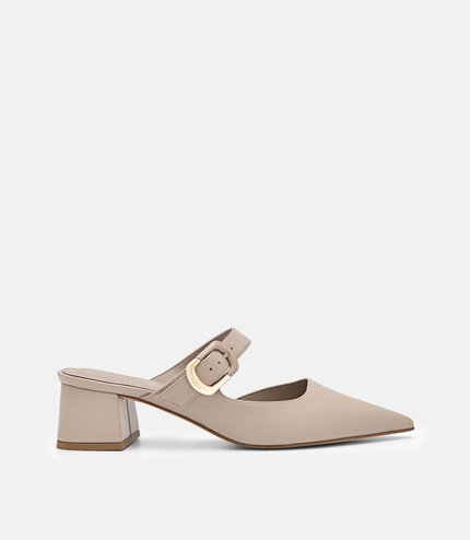 Bridget Leather Heel Mules