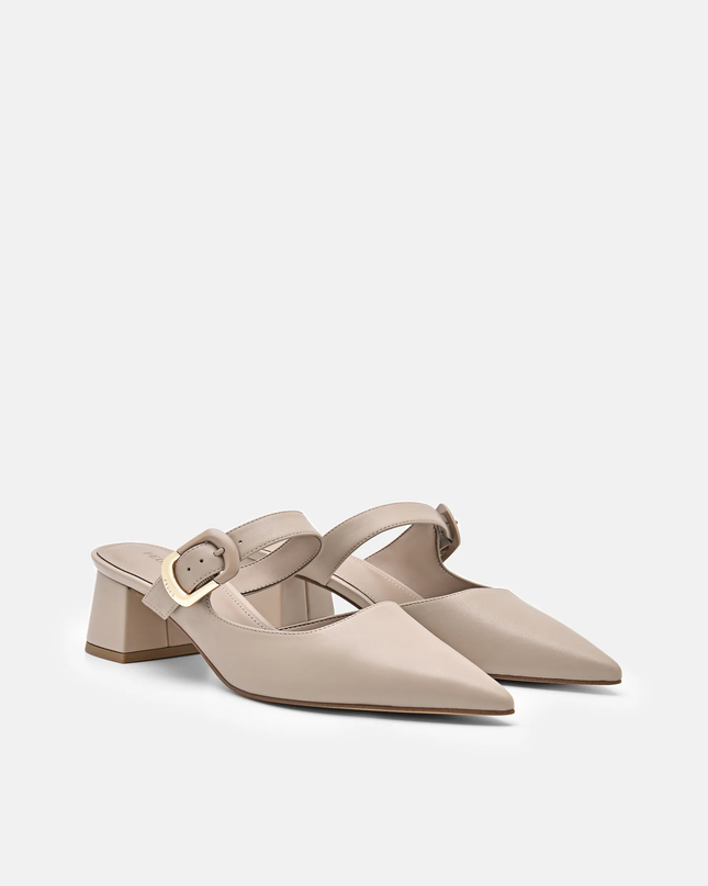 Bridget Leather Heel Mules