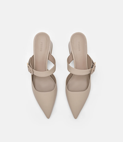 Bridget Leather Heel Mules