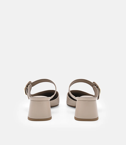 Bridget Leather Heel Mules