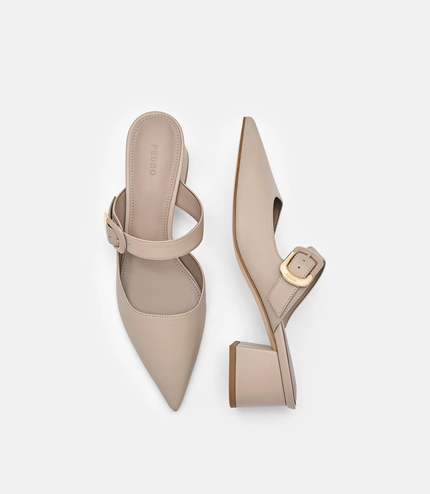 Bridget Leather Heel Mules