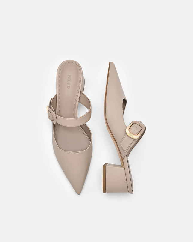 Bridget Leather Heel Mules