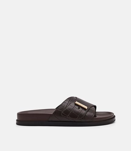 Demi Slide Sandals - Dark Brown