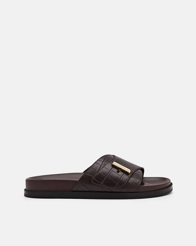 Demi Slide Sandals - Dark Brown