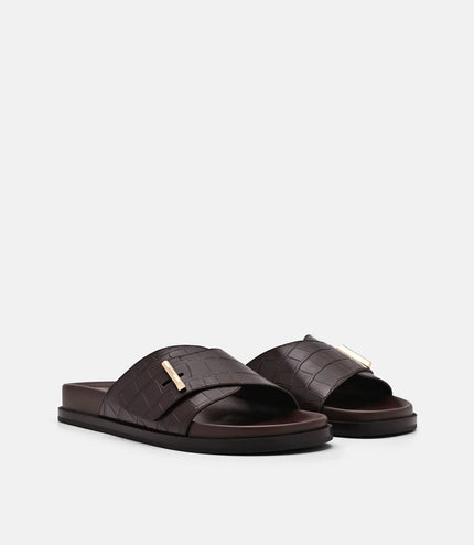 Demi Slide Sandals - Dark Brown