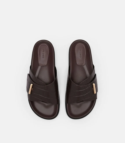 Demi Slide Sandals - Dark Brown