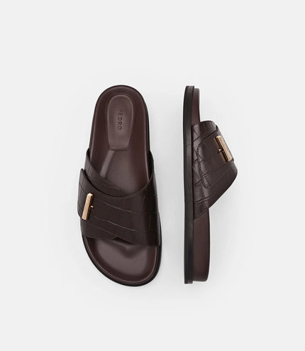 Demi Slide Sandals - Dark Brown