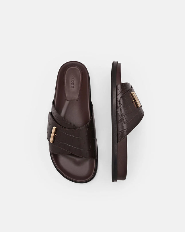 Demi Slide Sandals - Dark Brown