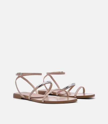 Lia Strappy Sandals - Nude