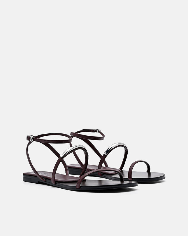 Lia Strappy Sandals - Burgundy