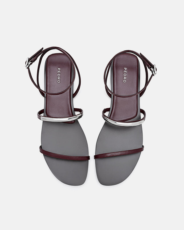 Lia Strappy Sandals - Burgundy