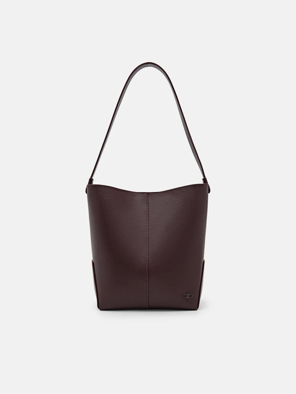 Leather Hobo Bag - Wine