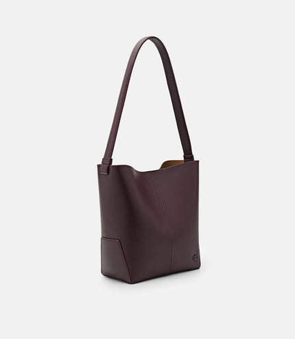 Leather Hobo Bag - Wine