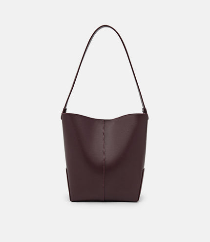 Leather Hobo Bag - Wine