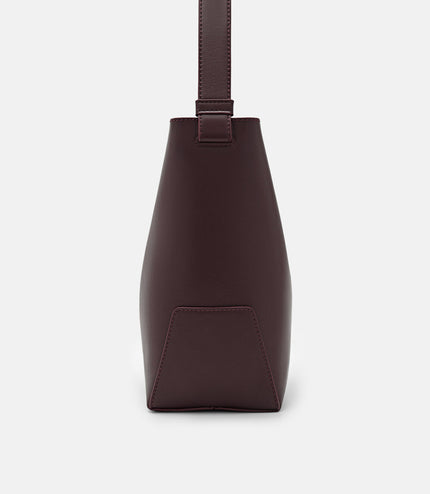 Leather Hobo Bag - Wine