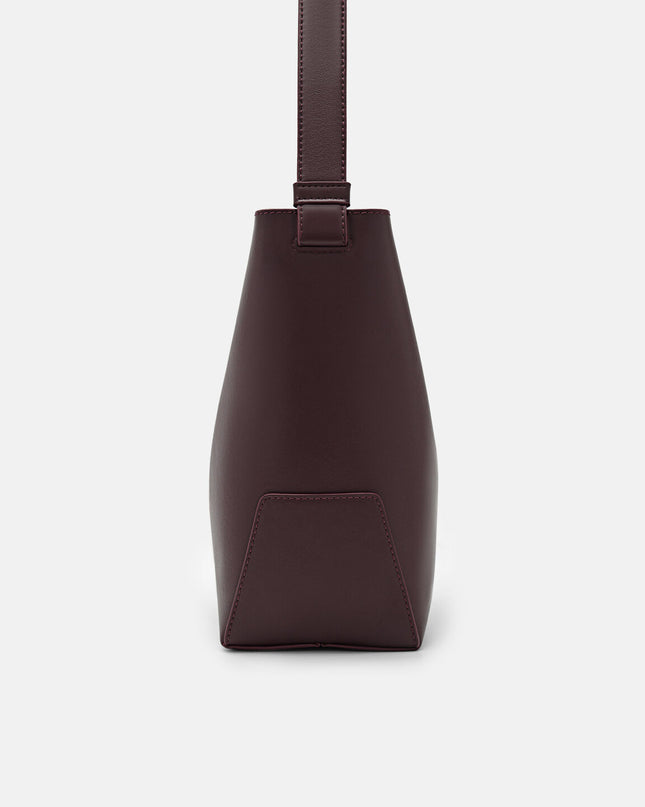 Leather Hobo Bag - Wine