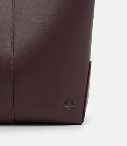 Leather Hobo Bag - Wine