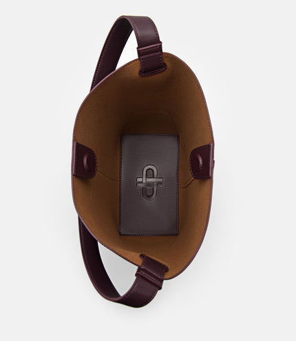 Leather Hobo Bag - Wine