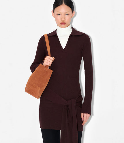 Leather Hobo Bag - Cognac