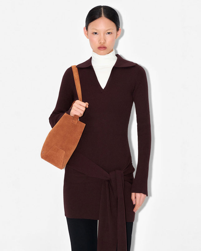 Leather Hobo Bag - Cognac