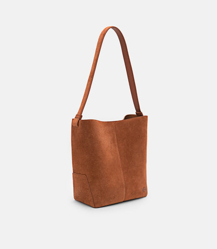 Leather Hobo Bag - Cognac