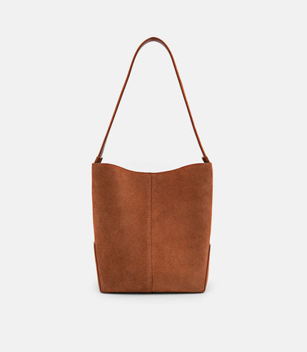 Leather Hobo Bag - Cognac