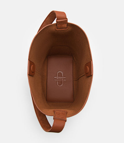 Leather Hobo Bag - Cognac