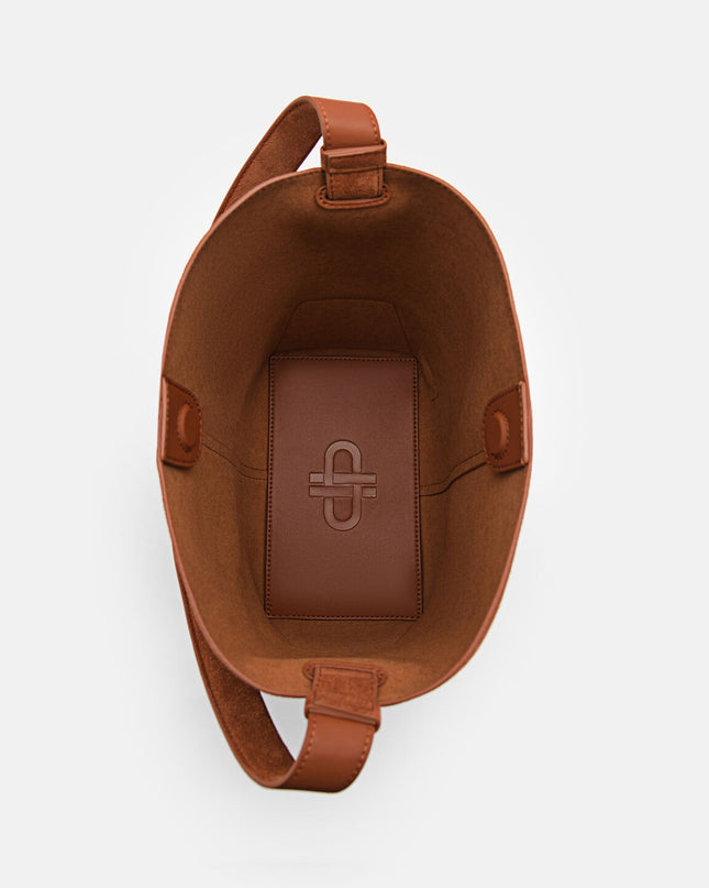 Leather Hobo Bag - Cognac